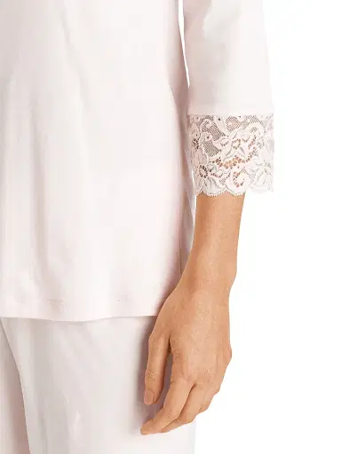 Hanro Women's Two-Piece Moments Pajama Set - Crystal Pink - Size Large | Thumbnail 5