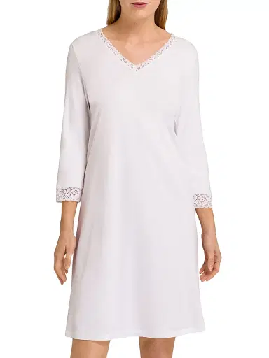 Hanro Women's Moments Cotton Lace-Trim Nightgown - White - Size Medium | Thumbnail 3 Hanro Women's Moments Cotton Lace-Trim Nightgown - White - Size Medium | Thumbnail 3