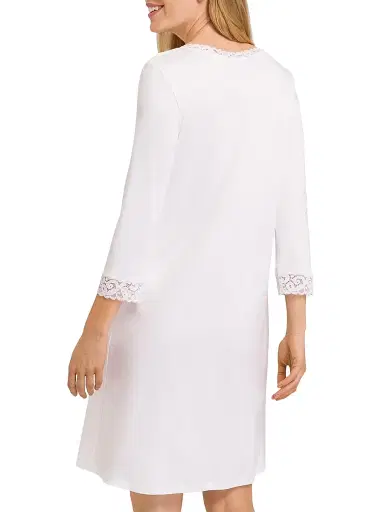 Hanro Women's Moments Cotton Lace-Trim Nightgown - White - Size Medium | Thumbnail 4 Hanro Women's Moments Cotton Lace-Trim Nightgown - White - Size Medium | Thumbnail 4