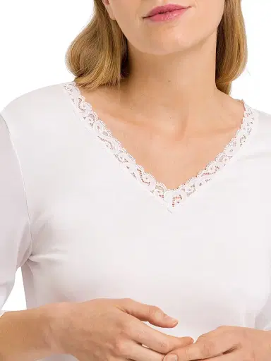 Hanro Women's Moments Cotton Lace-Trim Nightgown - White - Size Medium | Thumbnail 5 Hanro Women's Moments Cotton Lace-Trim Nightgown - White - Size Medium | Thumbnail 5