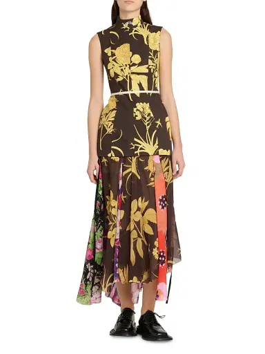 MOSCHINO Women's Floral Poplin Minidress - Multi Brown | Thumbnail 2