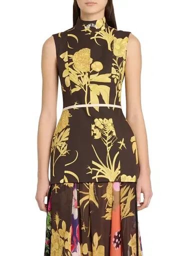 MOSCHINO Women's Floral Poplin Minidress - Multi Brown | Thumbnail 3