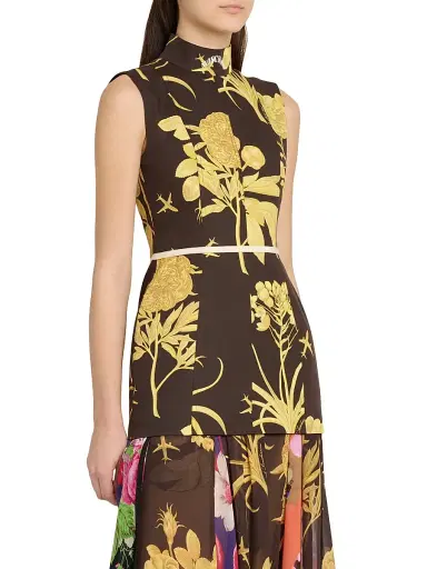 MOSCHINO Women's Floral Poplin Minidress - Multi Brown | Thumbnail 4