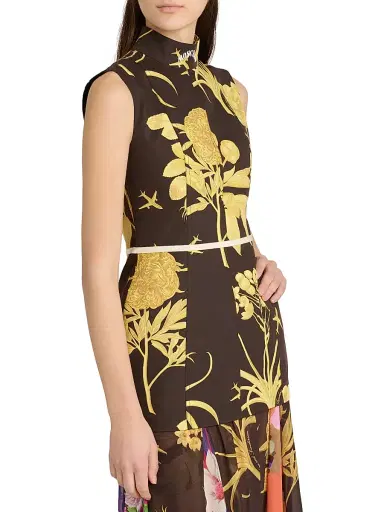 MOSCHINO Women's Floral Poplin Minidress - Multi Brown | Thumbnail 6