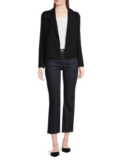 Majestic Filatures Women's Terry Moto Jacket - Noir | Thumbnail 2 Majestic Filatures Women's Terry Moto Jacket - Noir | Thumbnail 2