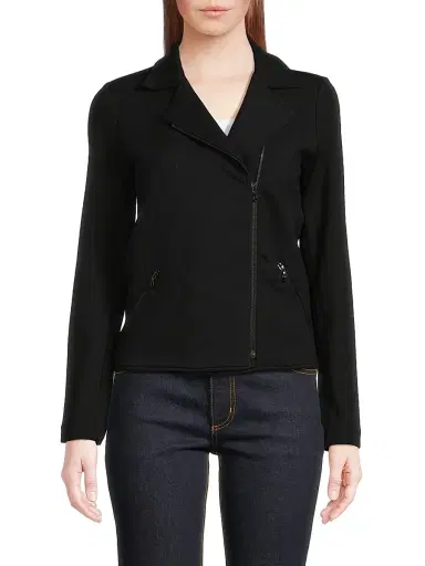 Majestic Filatures Women's Terry Moto Jacket - Noir | Thumbnail 3 Majestic Filatures Women's Terry Moto Jacket - Noir | Thumbnail 3