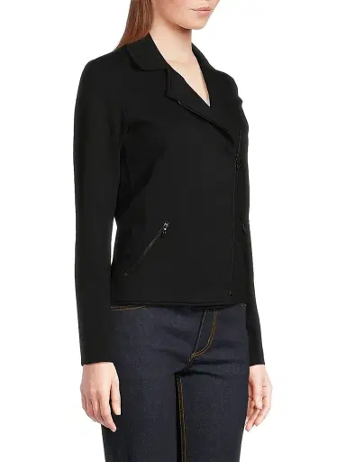 Majestic Filatures Women's Terry Moto Jacket - Noir | Thumbnail 4 Majestic Filatures Women's Terry Moto Jacket - Noir | Thumbnail 4