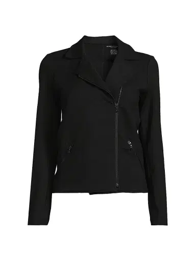 Majestic Filatures Women's Terry Moto Jacket - Noir | Thumbnail 1 Majestic Filatures Women's Terry Moto Jacket - Noir | Thumbnail 1