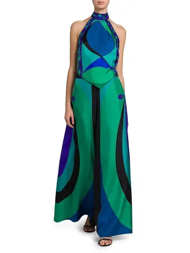 Pucci Women's Silk Twill Wide-Leg Pants - Smeraldo | Thumbnail 2