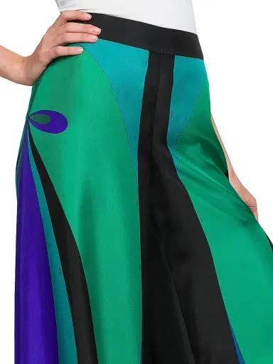 Pucci Women's Silk Twill Wide-Leg Pants - Smeraldo | Thumbnail 6