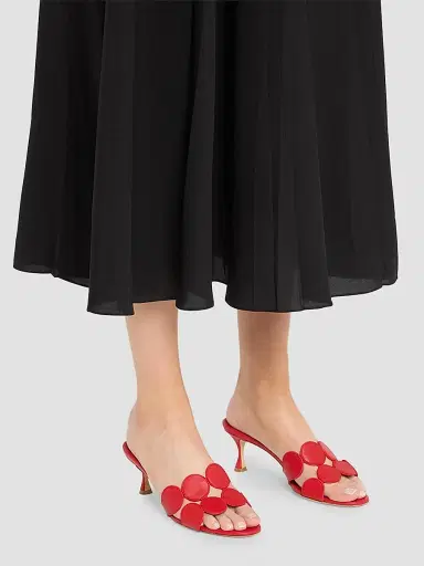 Manolo Blahnik Women's Haribalmu Leather Mules - Red - Size 9 | Thumbnail 3 Manolo Blahnik Women's Haribalmu Leather Mules - Red - Size 9 | Thumbnail 3