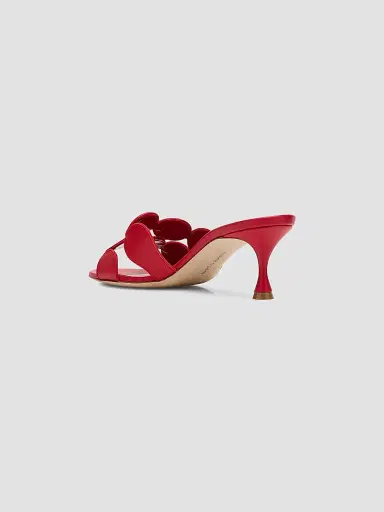 Manolo Blahnik Women's Haribalmu Leather Mules - Red - Size 9 | Thumbnail 4 Manolo Blahnik Women's Haribalmu Leather Mules - Red - Size 9 | Thumbnail 4