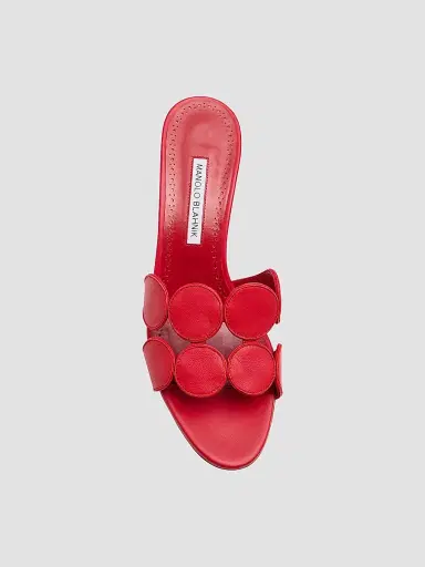 Manolo Blahnik Women's Haribalmu Leather Mules - Red - Size 9 | Thumbnail 5 Manolo Blahnik Women's Haribalmu Leather Mules - Red - Size 9 | Thumbnail 5