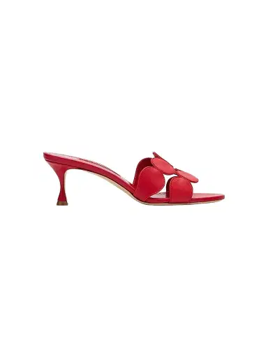Manolo Blahnik Women's Haribalmu Leather Mules - Red - Size 9 | Thumbnail 1 Manolo Blahnik Women's Haribalmu Leather Mules - Red - Size 9 | Thumbnail 1