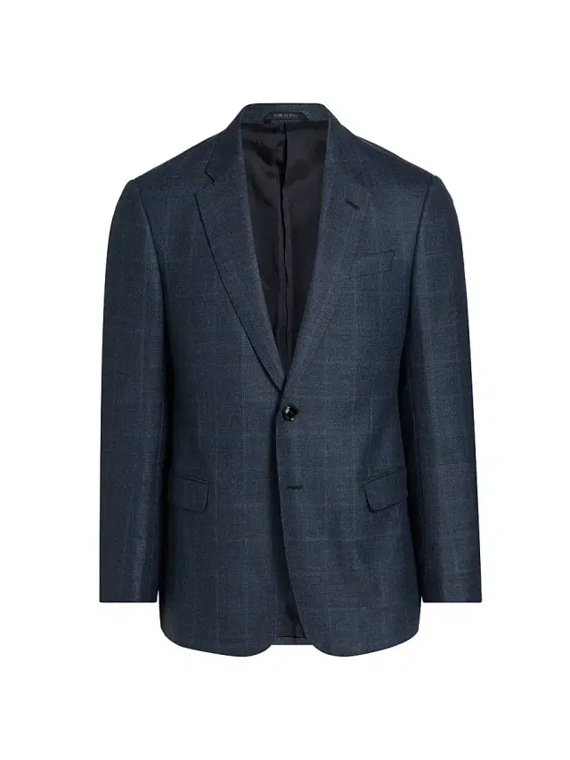 Giorgio Armani Men's Windowpane Wool-Cashmere Sport Coat - Blue Grey