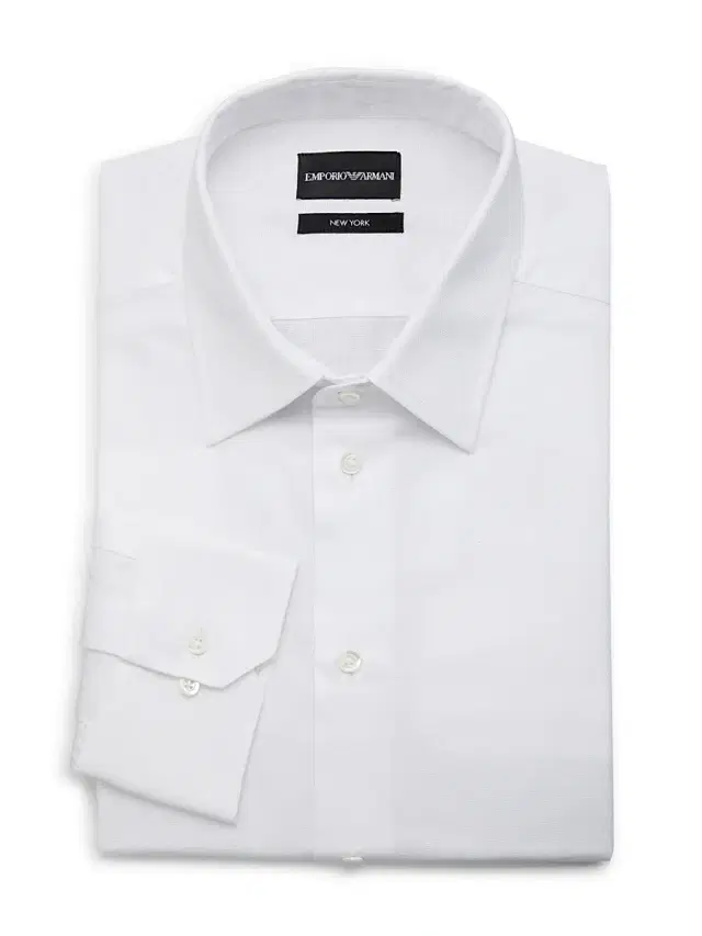 Emporio Armani Men's Textured Cotton Button-Front Dress Shirt - White - Size 17