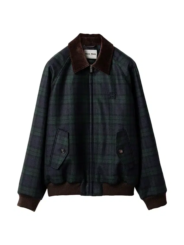 Women's Checked Twill Blouson Jacket - Blue