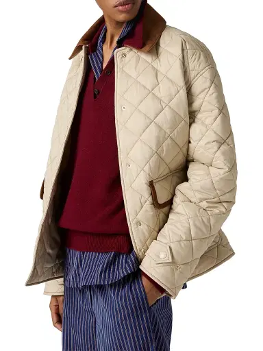 Miu Miu Women's Quilted Technical Pongé Blouson - Beige Multi | Thumbnail 3 Miu Miu Women's Quilted Technical Pongé Blouson - Beige Multi | Thumbnail 3