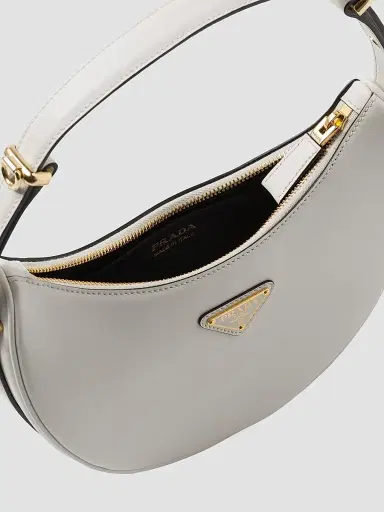 Prada Women's Arqué Leather Shoulder Bag - White | Thumbnail 4 Prada Women's Arqué Leather Shoulder Bag - White | Thumbnail 4