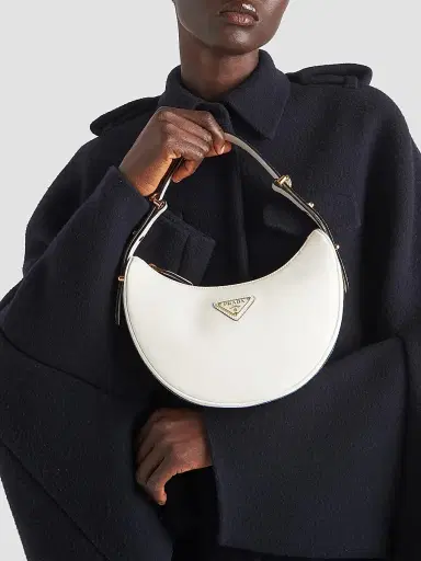 Prada Women's Arqué Leather Shoulder Bag - White | Thumbnail 7 Prada Women's Arqué Leather Shoulder Bag - White | Thumbnail 7
