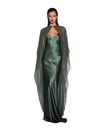 THE SEI Bias Slip Maxi Dress with Cape | Thumbnail 1