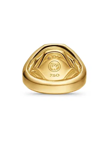 David Yurman Men's Streamline Signet Ring in 18K Yellow Gold - Diamond | Thumbnail 6 David Yurman Men's Streamline Signet Ring in 18K Yellow Gold - Diamond | Thumbnail 6