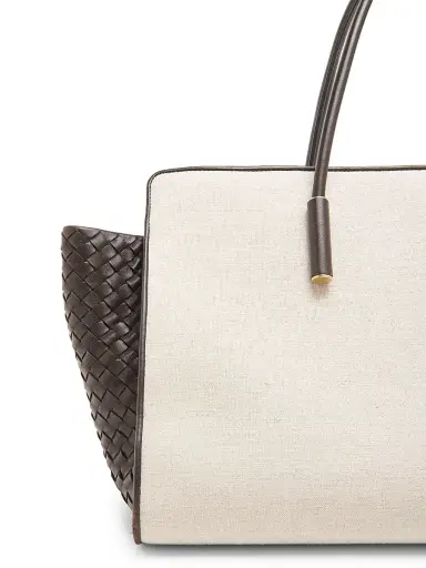 Bottega Veneta Women's Barbara Medium Canvas & Leather Tote Bag | Thumbnail 4 Bottega Veneta Women's Barbara Medium Canvas & Leather Tote Bag | Thumbnail 4