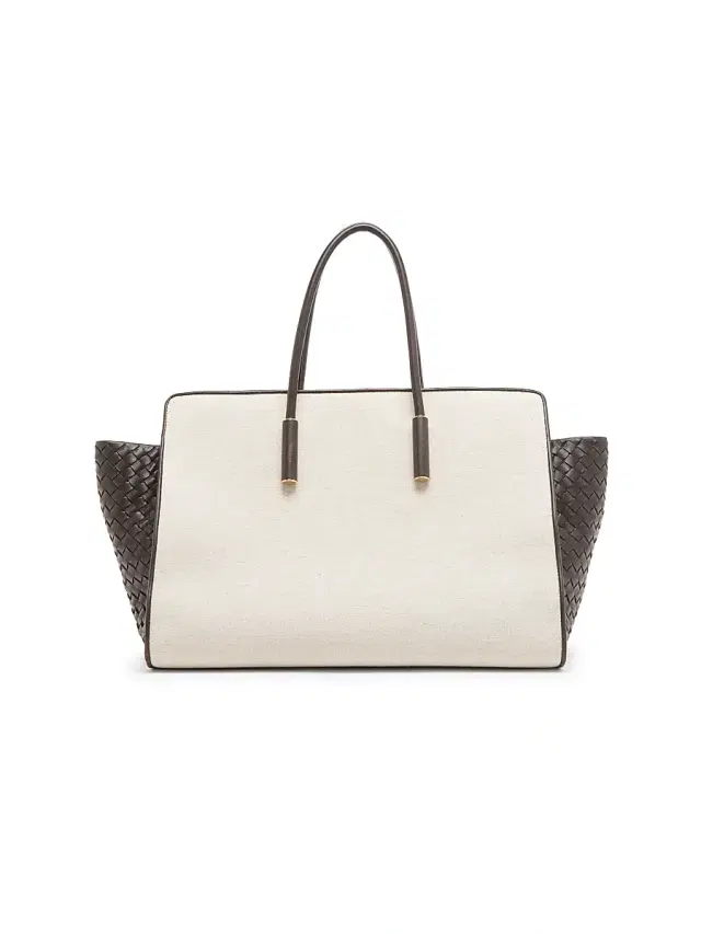 Bottega Veneta Women's Barbara  Canvas-Leather Tote Bag - Natural Espresso Brass