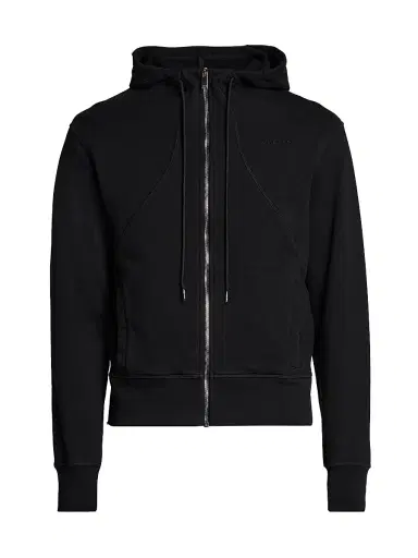 Alexander McQueen Men's Full-Zip Cotton Hoodie - Black - Size XXL | Thumbnail 1