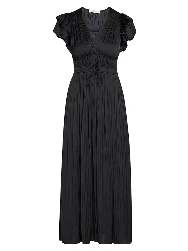 Ulla Johnson Women's Patrice Flutter-Sleeve Midi-Dress - Black