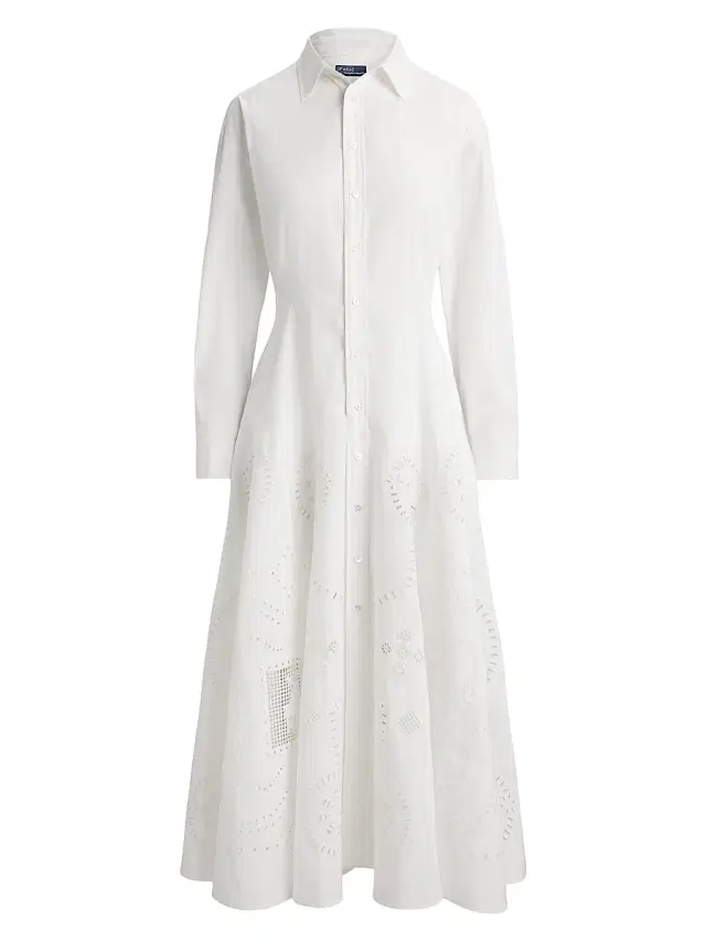 Polo Ralph Lauren Women's Cotton Eyelet Shirtdress - White