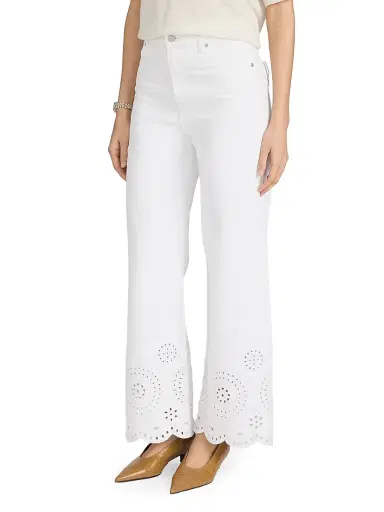 Frame Women's The Eyelet Wide-Leg Jeans - White | Thumbnail 4 Frame Women's The Eyelet Wide-Leg Jeans - White | Thumbnail 4