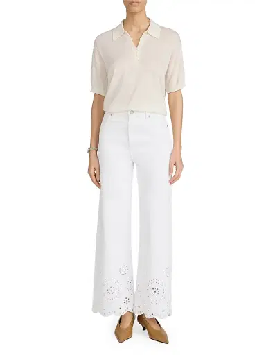 Frame Women's The Eyelet Wide-Leg Jeans - White | Thumbnail 1 Frame Women's The Eyelet Wide-Leg Jeans - White | Thumbnail 1