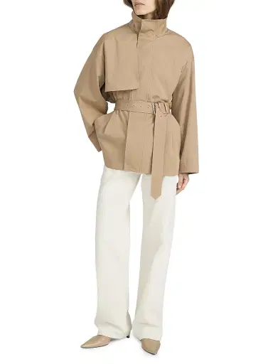 Frame Women's The Short Field Cotton Trench Coat - Khaki - Size XL | Thumbnail 2 Frame Women's The Short Field Cotton Trench Coat - Khaki - Size XL | Thumbnail 2