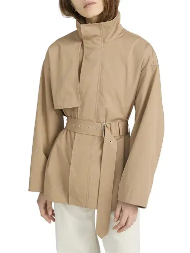 Frame Women's The Short Field Cotton Trench Coat - Khaki - Size XL | Thumbnail 4 Frame Women's The Short Field Cotton Trench Coat - Khaki - Size XL | Thumbnail 4