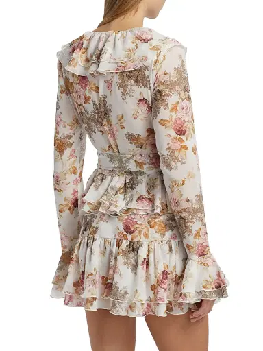 Ronny Kobo Women's Palmero Floral Ruffle Minidress - Muted Floral | Thumbnail 5