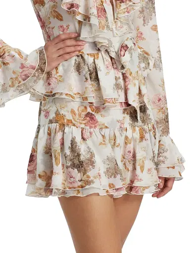 Ronny Kobo Women's Palmero Floral Ruffle Minidress - Muted Floral | Thumbnail 6