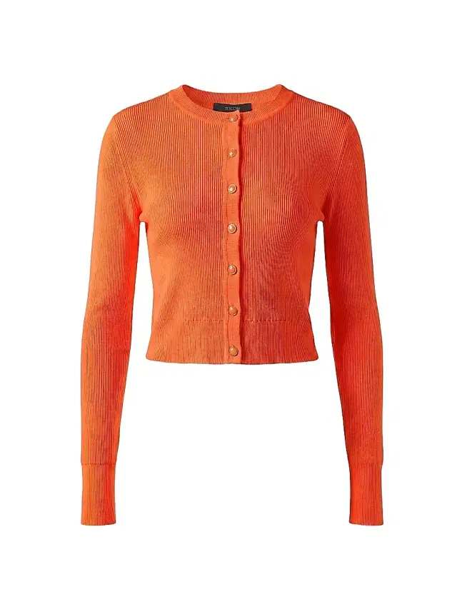 Toccin Women's Zoe Fitted Crop Cardigan - Flame