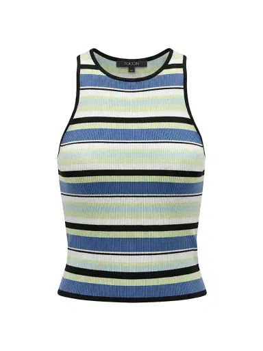 Toccin Women's Avery Racer Striped Tank - Ocean Keylime Multi | Thumbnail 1 Toccin Women's Avery Racer Striped Tank - Ocean Keylime Multi | Thumbnail 1