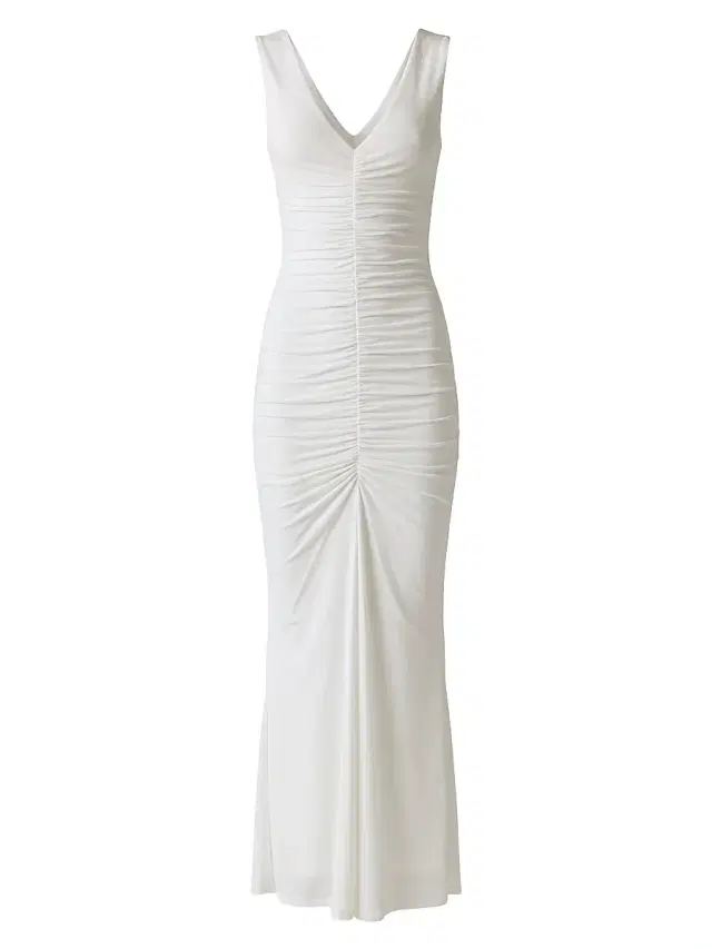 Toccin Women's Inez Sleeveless V-Neck Ruched Maxi Dress - Coconut