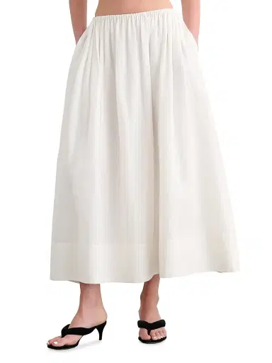 Toccin Women's Imogen Linen-Cotton Midi-Skirt - Coconut | Thumbnail 3 Toccin Women's Imogen Linen-Cotton Midi-Skirt - Coconut | Thumbnail 3