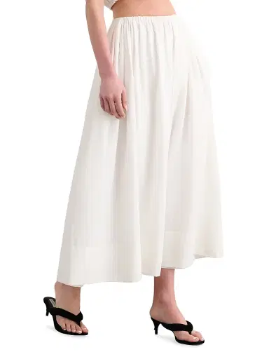 Toccin Women's Imogen Linen-Cotton Midi-Skirt - Coconut | Thumbnail 4 Toccin Women's Imogen Linen-Cotton Midi-Skirt - Coconut | Thumbnail 4