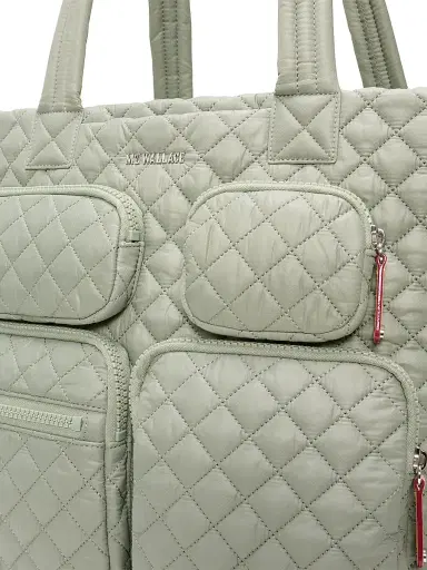 MZ Wallace Women's Metro Quilted Travel Tote Bag - Agave Green | Thumbnail 6