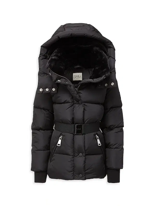 SAM. Little Girl's & Girl's Romy Faux Fur-Trimmed Puffer Jacket - Black