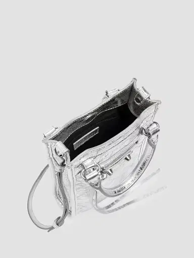 Balenciaga Women's Le City Crossbody Bag - Silver | Thumbnail 3 Balenciaga Women's Le City Crossbody Bag - Silver | Thumbnail 3