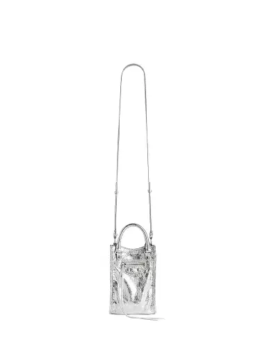 Balenciaga Women's Le City Crossbody Bag - Silver | Thumbnail 1 Balenciaga Women's Le City Crossbody Bag - Silver | Thumbnail 1