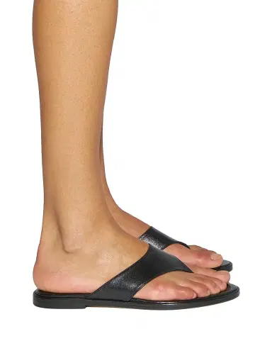 Aeyde Women's Amaya Leather Flat Sandals - Black | Thumbnail 2