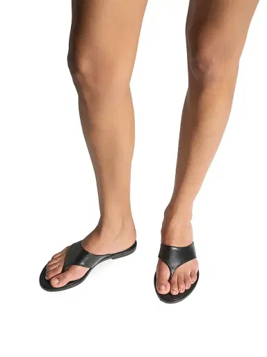 Aeyde Women's Amaya Leather Flat Sandals - Black | Thumbnail 3