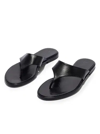 Aeyde Women's Amaya Leather Flat Sandals - Black | Thumbnail 4