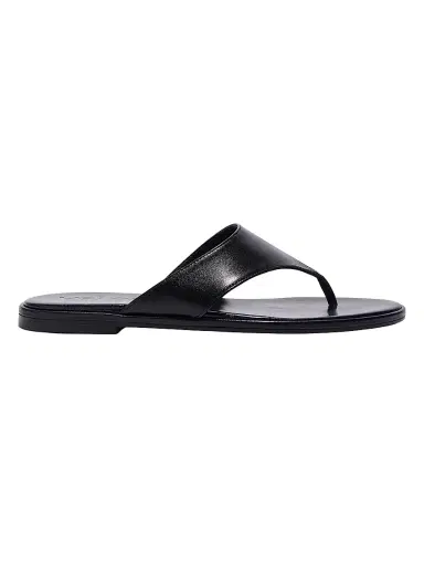 Aeyde Women's Amaya Leather Flat Sandals - Black | Thumbnail 1
